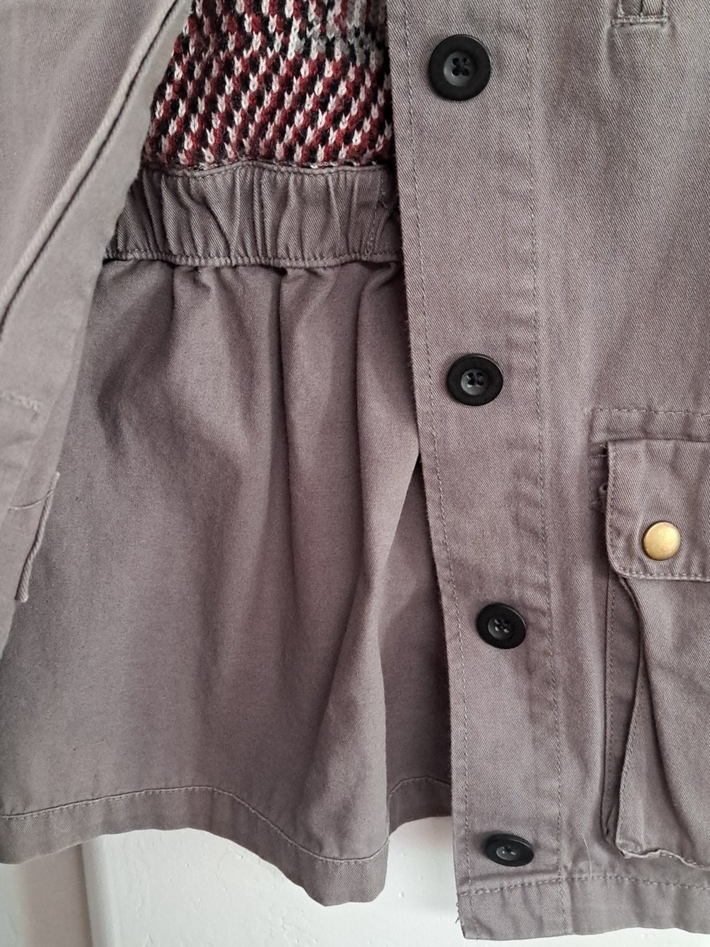 Vintage Havana Size Medium Camp Green Military Style Jacket - Beautifu Knit Back - Picture 4 of 15